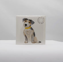 Load image into Gallery viewer, Glitter Jack Russell puppy card
