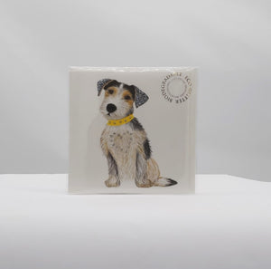Glitter Jack Russell puppy card