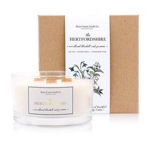 Herts candle - woodland bluebell & jasmine - 3 wick