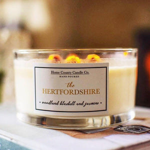 Herts candle - woodland bluebell & jasmine - 3 wick