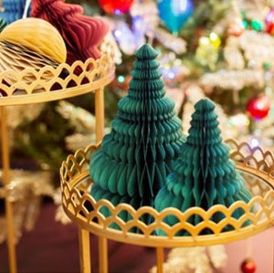 Paper honeycomb standing tree decs - set of 2