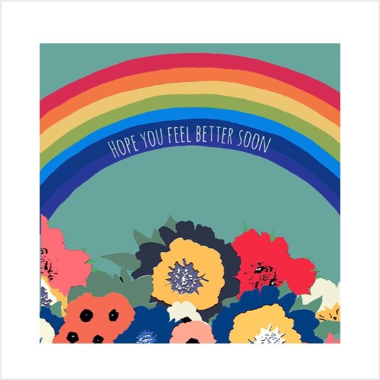 Hope you feel better soon (rainbow) card