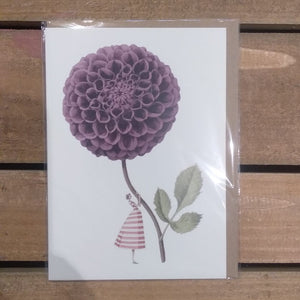 Greetings card - dahlia purple