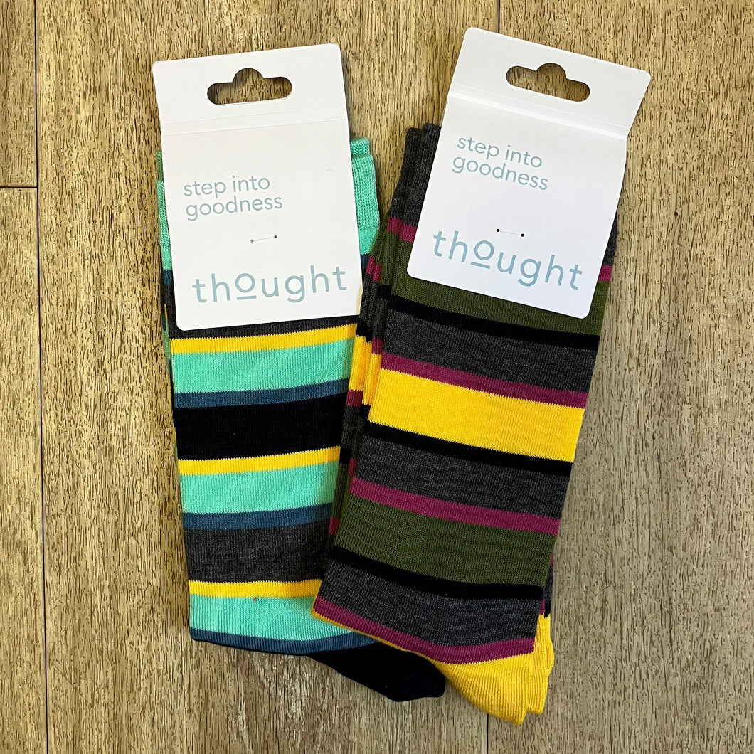 Bright rugby stripe socks