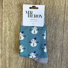 Load image into Gallery viewer, Snowmen socks - teal
