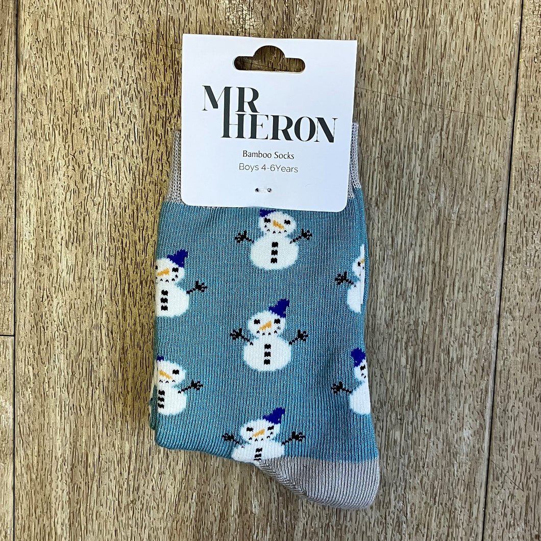 Snowmen socks - teal