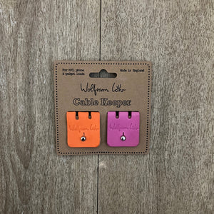 2 pack cable keepers - orange/pink