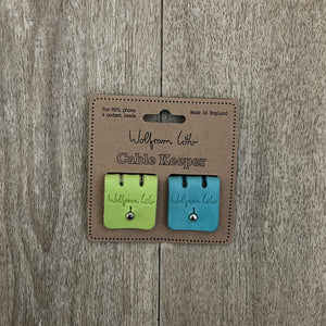 2 pack cable keepers - lime/turquoise