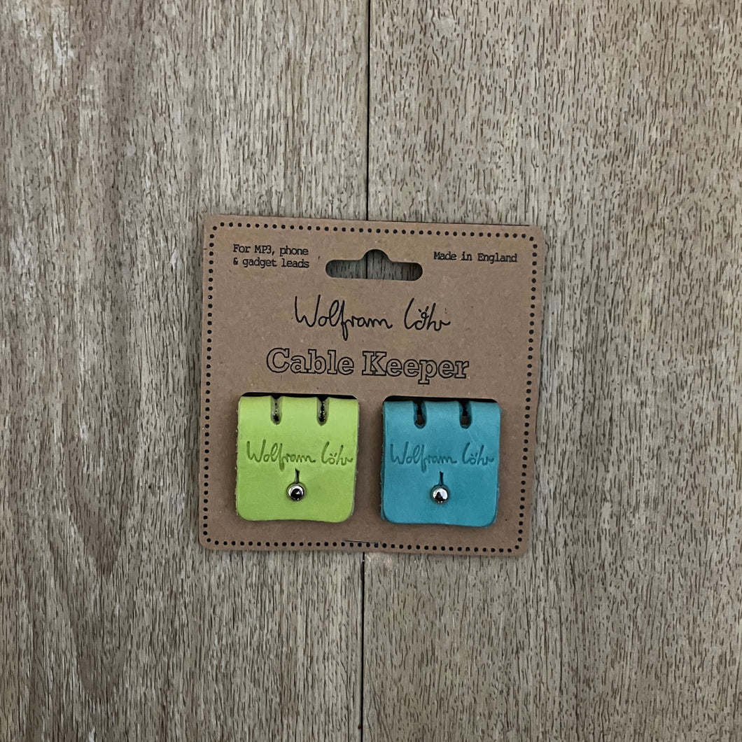 2 pack cable keepers - lime/turquoise