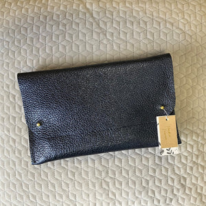 Leather clutch bag