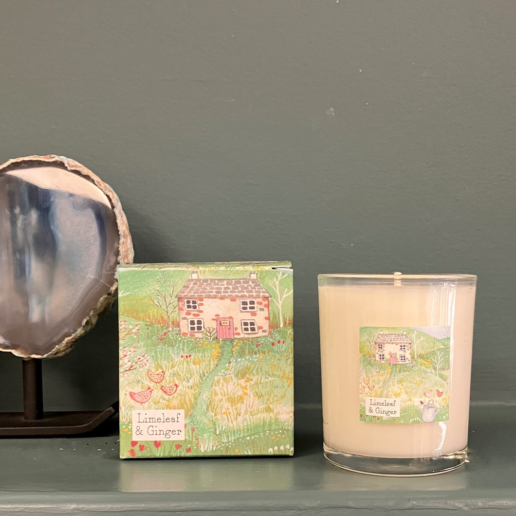 Lime leaf & ginger aromapot candle