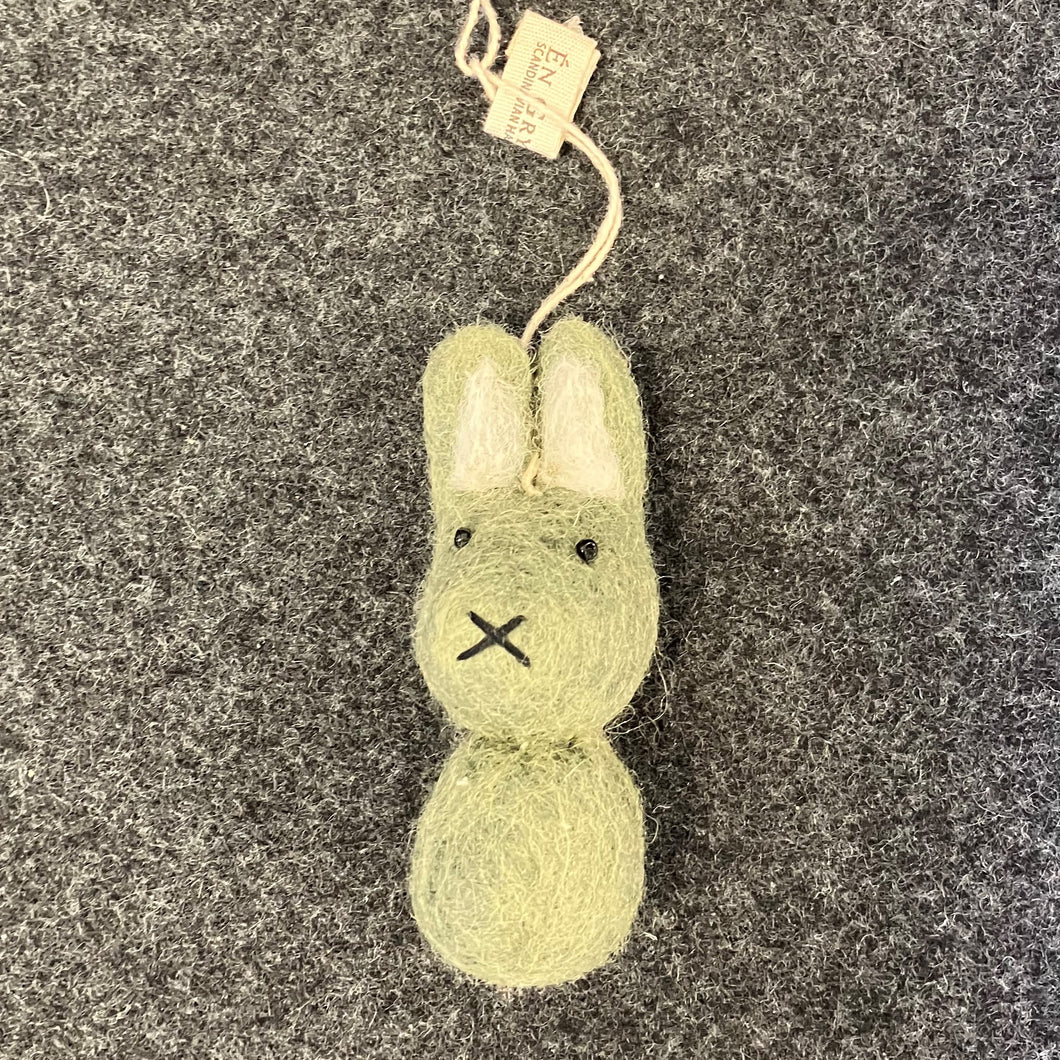 Bunny with green hanger - small