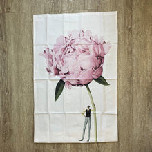 Load image into Gallery viewer, Tea towel - single pink peony
