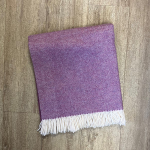 Herringbone throw - pink