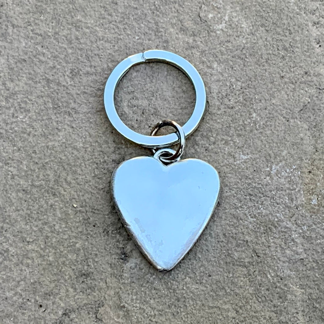 Heart shaped pewter key ring