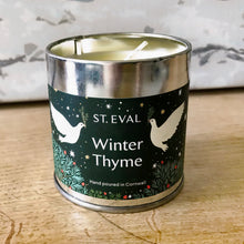 Load image into Gallery viewer, Winter thyme scented tin candle
