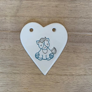 Horse handmade ceramic heart