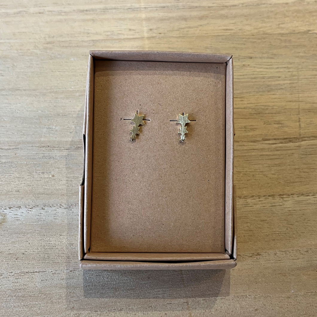 Celestial triple star earrings