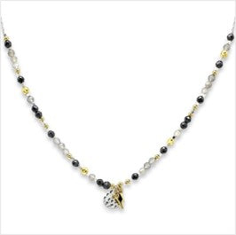 Indra grey gemstone beaded handmade necklace