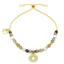 Load image into Gallery viewer, Lerna multicolour gemstone &amp; gold charm bracelet
