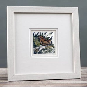 Feathers & fern small framed print