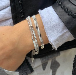 Mercury silver beaded friendship bracelet