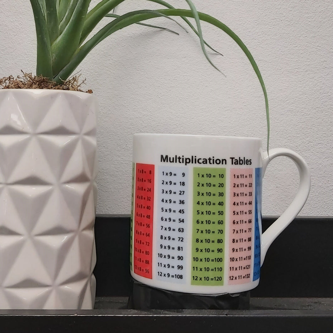 Multiplication tables mug