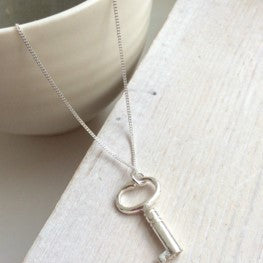 Key pendant necklace - sterling silver