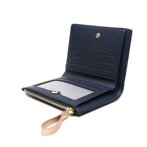 Compact purse with rose gold stars - navy