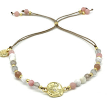 Load image into Gallery viewer, Nervia dusky pink &amp; charm gemstone bracelet
