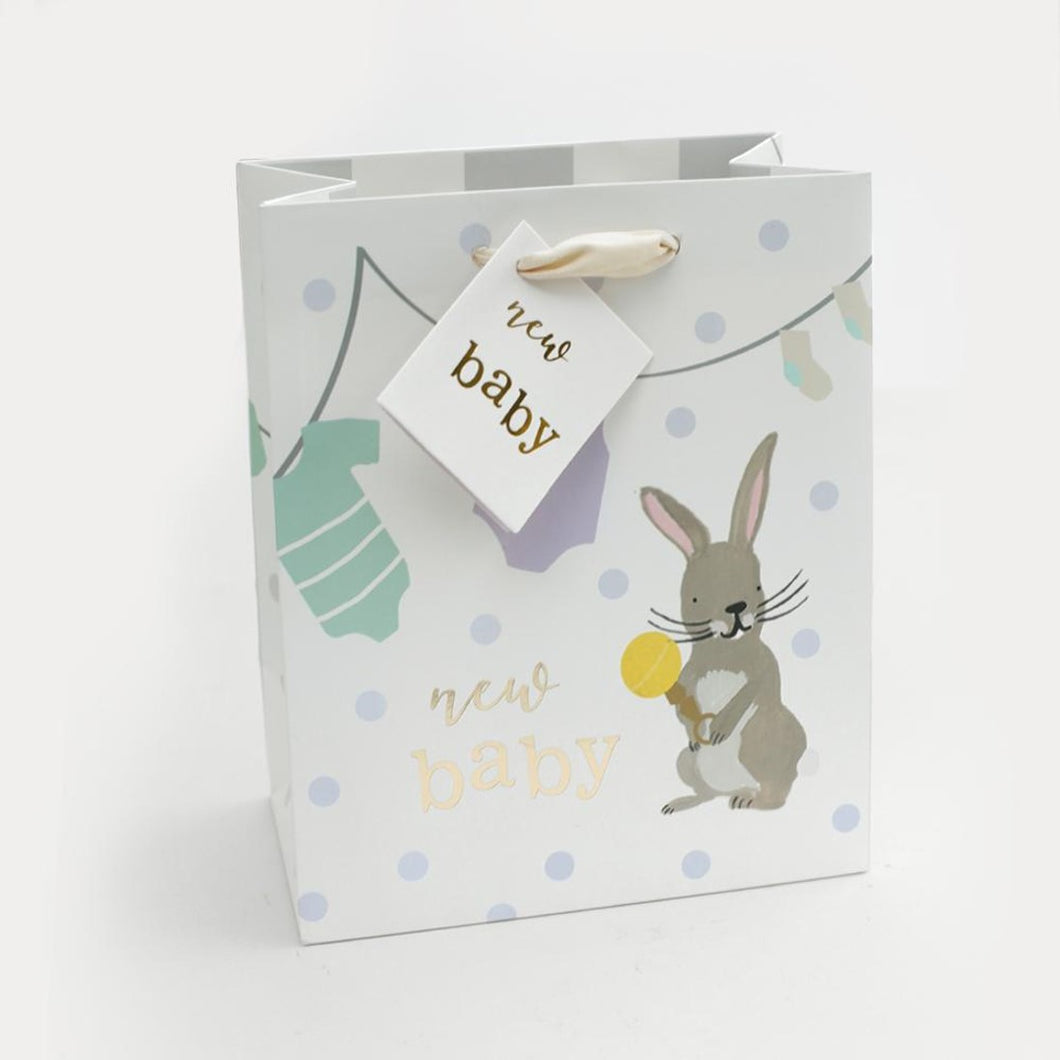 Rabbit new baby gift bag - medium