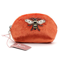 Load image into Gallery viewer, Bee embroidered beaded velvet coin purses
