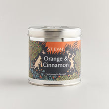 Load image into Gallery viewer, Orange &amp; cinnamon scented tin candle
