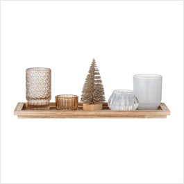 Otine tray with glass votive