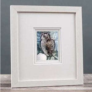 Feathers & fern small framed print