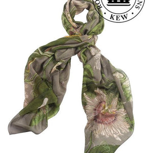 Kew passion flower scarf - stone