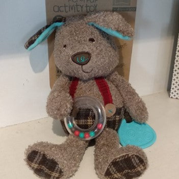 This sweet puppy activity toy is full of fun features for your little one to play with and discover!