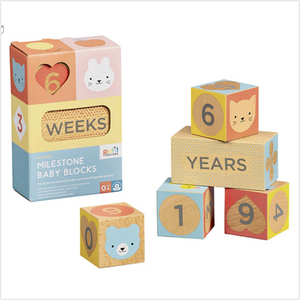 Wooden baby milestone blocks