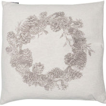 Load image into Gallery viewer, Silbretta cushion - pinecone wreath
