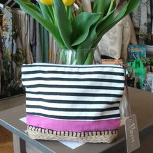 Load image into Gallery viewer, Stripe purse/make-up bag

