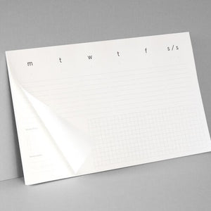 Desktop pad - weekly planner