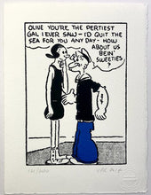 Load image into Gallery viewer, Popeye makes his first pass at Olive Oyl framed print
