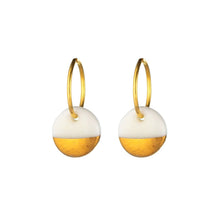 Load image into Gallery viewer, Porcelain matte gold dipped earrings
