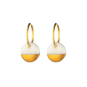 Porcelain matte gold dipped earrings