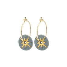 Load image into Gallery viewer, Porcelain grey star gold earrings
