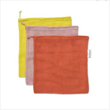 Load image into Gallery viewer, Reusable produce bags - ochre, pink &amp; rose

