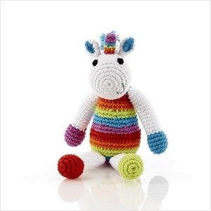 Crochet unicorn toy rattle - small
