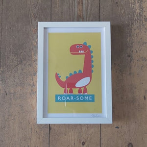 Dinosaur roar-some framed print