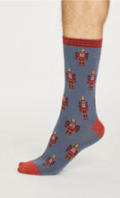 Load image into Gallery viewer, Robot socks - blue slate
