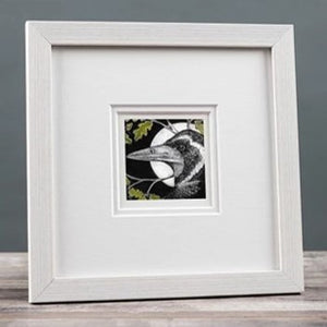 Feathers & fern small framed print